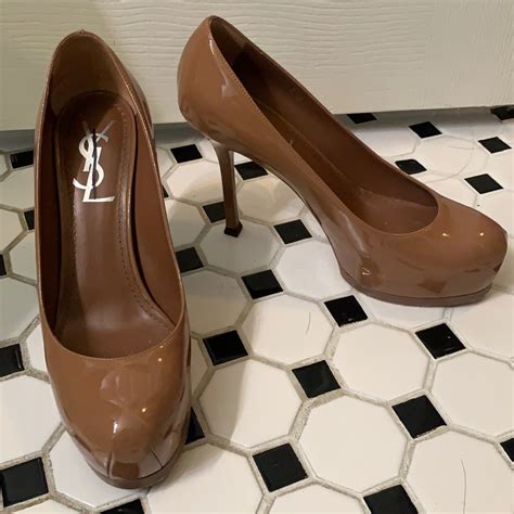 ysl tribtoo china|YSL Yves Saint Laurent Tribtoo Platform Pumps Beige Patent .